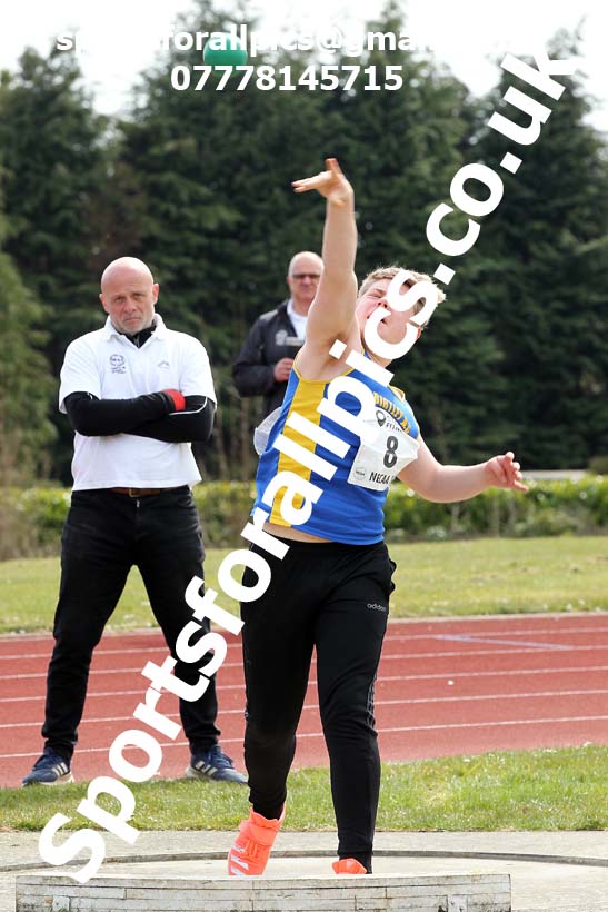 Shot putt, 2021 NECAA Open Graded Meeting, Morpeth. Photo: David T. Hewitson/Sports for All Pics